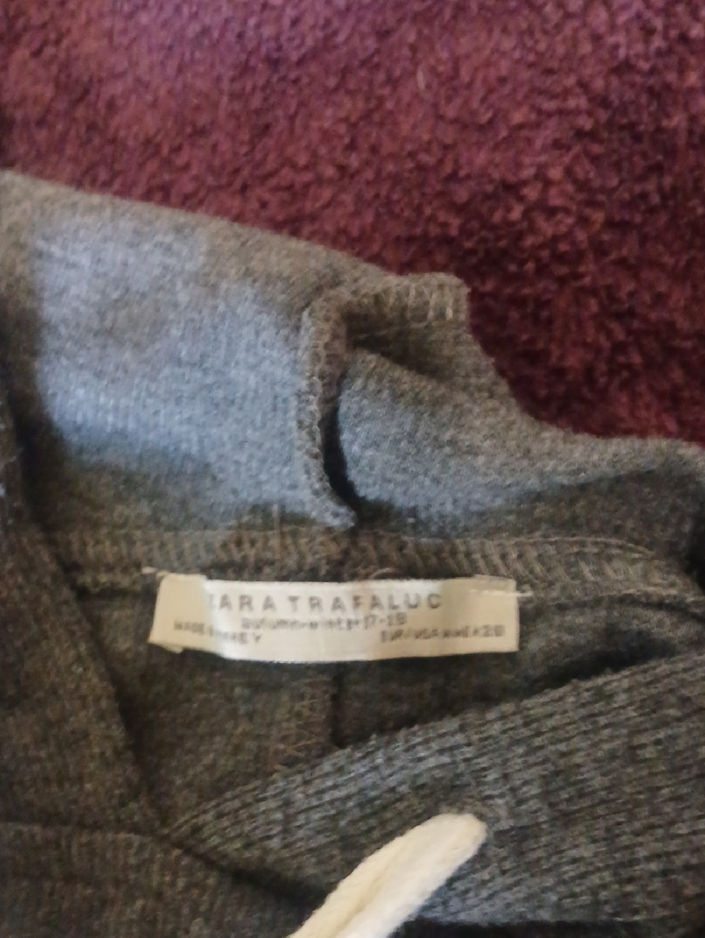 ZARA Gray Trafaluc Drawstring Hooded Sweatshirt